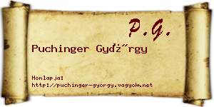 Puchinger György névjegykártya